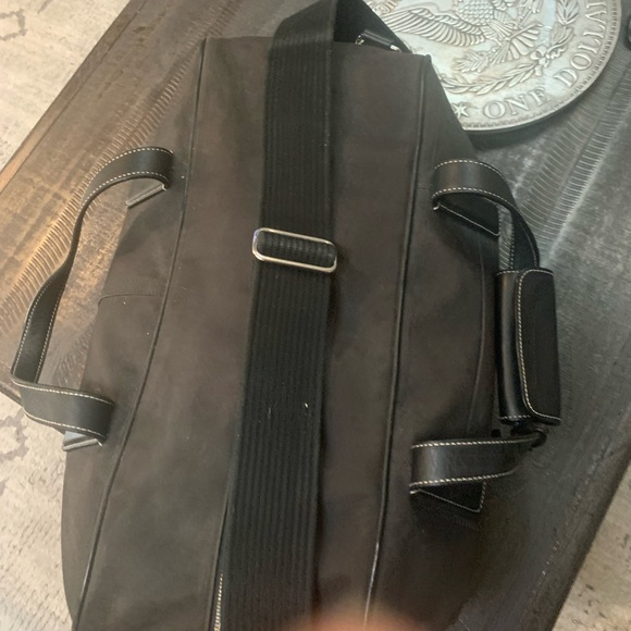 Vintage coach duffel, large, black with silver accents. - Picture 8 of 9